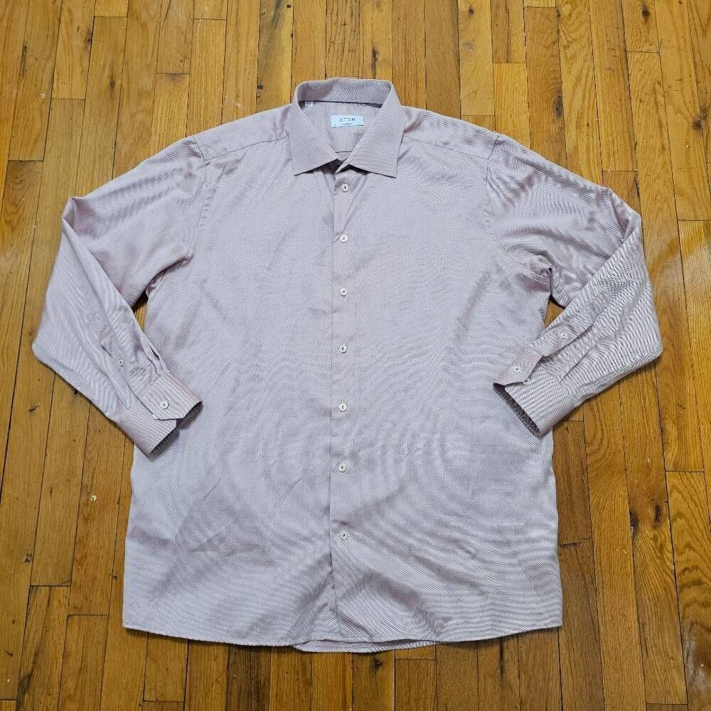 Eton Dress Shirt Size 47 18.5 Contemporary Fit Dress Shirt
